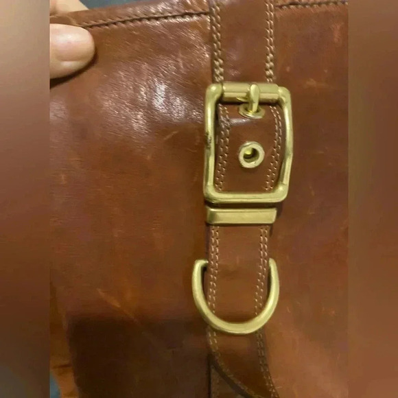 COACH Weslyn Whiskey Genuine Leather Buckle Tall Riding Boots size 7 - Picture 4 of 14